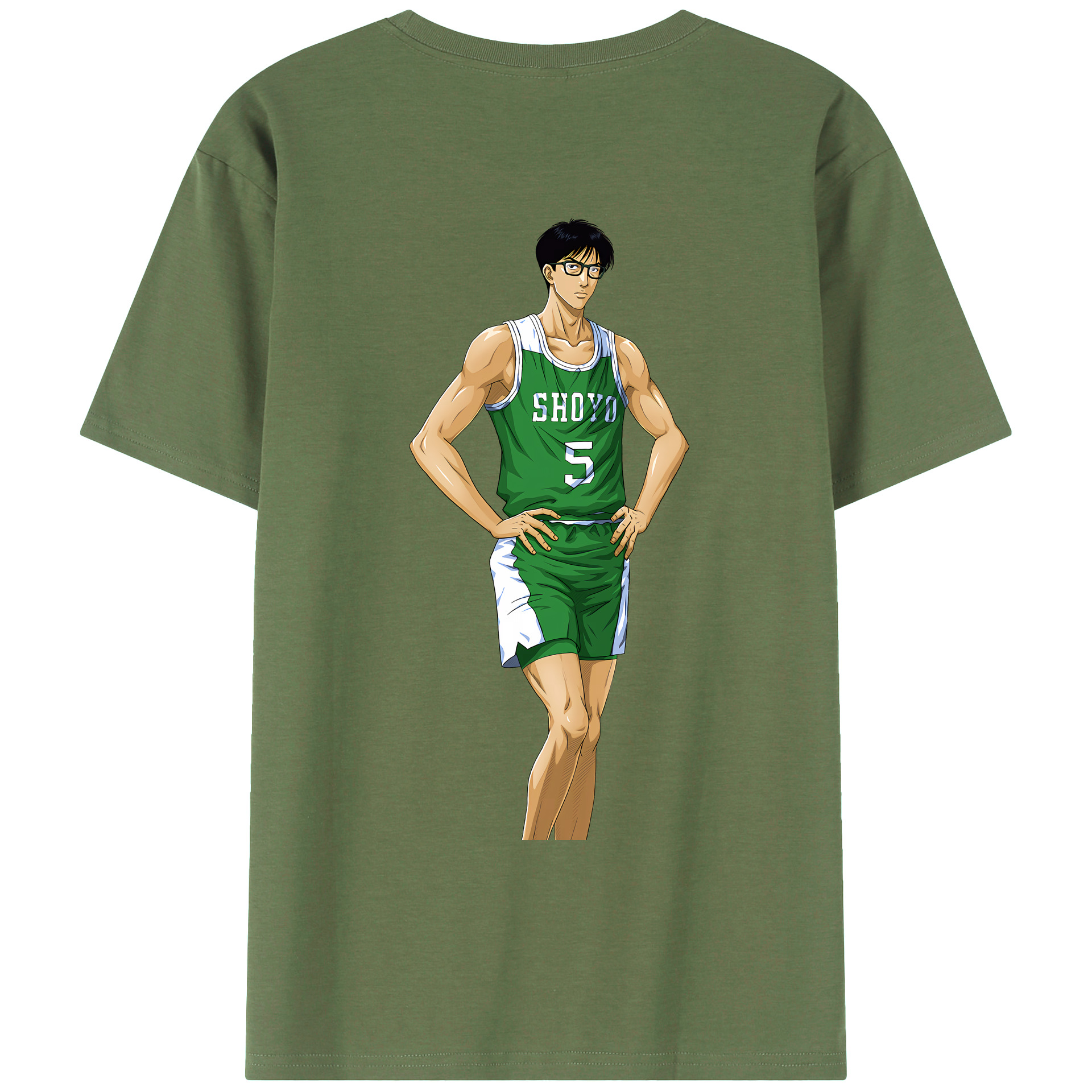 （画像用） SLAM DUNK／スラムダンク 綿100％ メンズ半袖Tシャツ（バックプリント） 通気性
